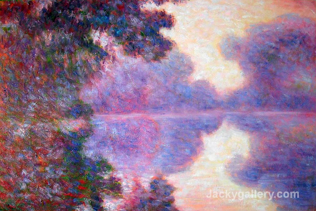 Misty Morning on the Seine (pink) by Claude Monet paintings reproduction - Click Image to Close